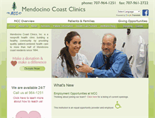 Tablet Screenshot of mendocinocoastclinics.org